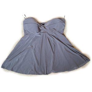 MiracleSuit Tankini Gray Flowy Strapless sz 10